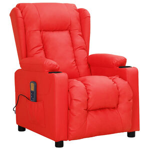 vidaXL Massagestoel kunstleer rood