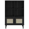 vidaXL Boekenkast SENJA rattan-look 90x35x130 cm grenenhout zwart