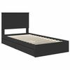 vidaXL Opslag bed met hoofdeinde Zwart 100 x 200 cm Bewerkt hout