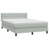 vidaXL Boxspring met matras fluweel lichtgrijs 160x220 cm