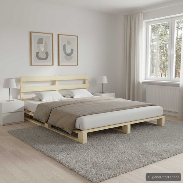 vidaXL Bedframe pallet massief grenenhout 200x200 cm