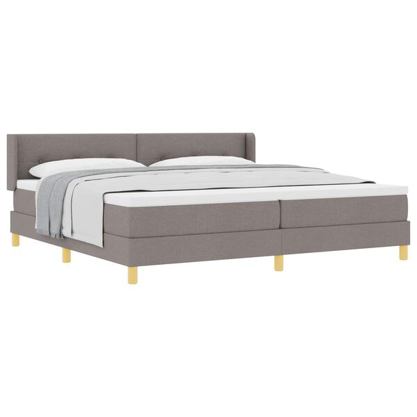 vidaXL Boxspringbed met matras Taupe 200 x 200 cm Polyester