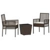 vidaXL Tuin Bistro Set 3 st Bruin poly rattan
