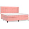 vidaXL Boxspring met matras fluweel roze 200x200 cm