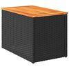 vidaXL Tuinbijzettafels 2 st 55x34x37 cm hout poly rattan zwart