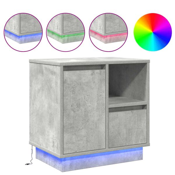 vidaXL Nachtkastje Beton Grijs 50 x 34,5 x 50 cm. Bewerkt hout