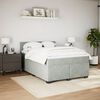 vidaXL Boxspring met matras fluweel lichtgrijs 160x200 cm