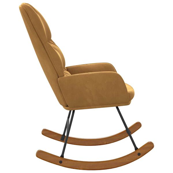 vidaXL Schommelstoel fluweel bruin