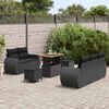 vidaXL Tuin Sofa Set met kussen met opslag 8 pcs Zwart poly rattan