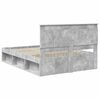 vidaXL Bedframe met hoofdeinde Beton 160 x 200 cm Massief grenenhout