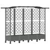 vidaXL Verhoogd Bed met Trellis en Dak Lichtgrijs 203,5 x 40 x 129 cm