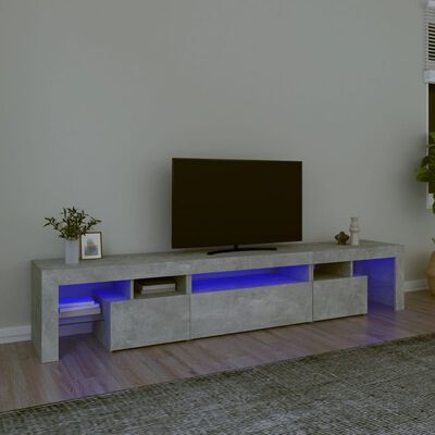 vidaXL Tv-meubel met LED-verlichting 215x36,5x40 cm betongrijs, tv-meubel, hifi-meubel, media-kast, tv-meubel met LED-verlichting, hifi-kast, tv kast