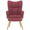 vidaXL Relaxstoel met voetenbank stof wijnrood