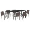 vidaXL Tuin eettafelset 7 st Bruin en zwart PE Rattan