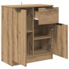 vidaXL Dressoir met lade Artisan Eiken 60 x 30 x 70 cm Bewerkt hout