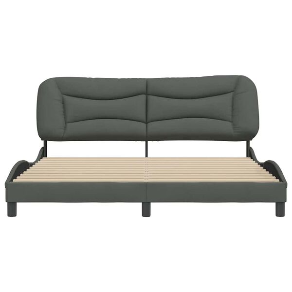 vidaXL Bedframe zonder matras "Hvar" stof donkergrijs 180x200 cm