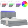 vidaXL Bed met LED-striplichten Lichtgrijs 180 x 200 cm Stof