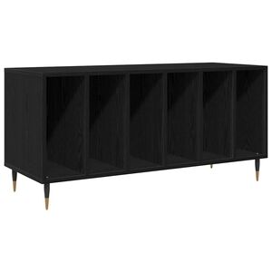 vidaXL Platenkast Zwart Eiken 100 x 38 x 48 cm Bewerkt hout