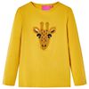 Kindershirt met lange mouwen 116 donker okerkleurig