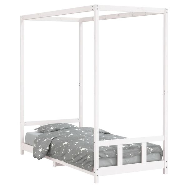 vidaXL Kinderbedframe 90x200 cm massief grenenhout wit