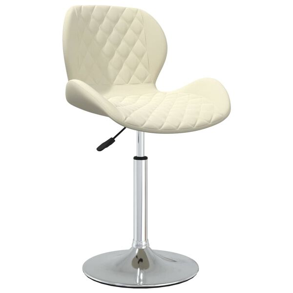 vidaXL Barkruk fluweel crèmekleurig