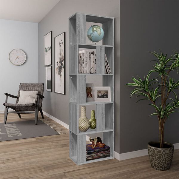 vidaXL Boekenkast 45x24x160 cm bewerkt hout grijs sonoma eikenkleurig