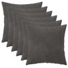 vidaXL Kussensloop 6 pcs HEERLEN Donkergrijs 35 x 35 cm Fluweel