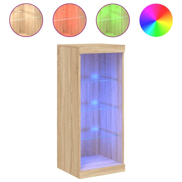 vidaXL Dressoir met LED-verlichting 41x37x100 cm sonoma eikenkleurig