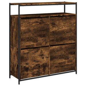 vidaXL Schoenenkast met 4 klaplades 100x34x112 cm gerookt eikenkleurig