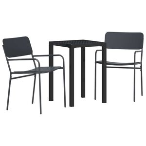 vidaXL Buitenmeubelset 3 st Antracietkleurig Staal