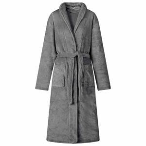 vidaXL Badjas zonder Kap Donkergrijs s Flanel