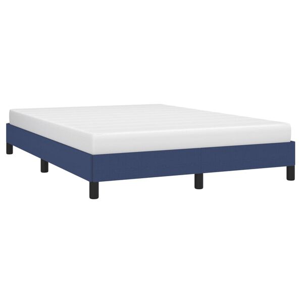 vidaXL Bedframe zonder matras stof blauw 140x190 cm