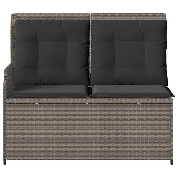 vidaXL Tuinbank Grijs poly rattan