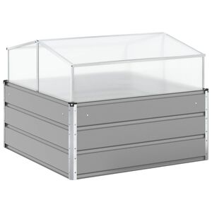 vidaXL Plantenbak Lichtgrijs 100 x 100 x 77 cm Gegalvaniseerd staal