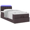 vidaXL Ottoman bed met matras en LED's 90x190cm stof donkerbruin