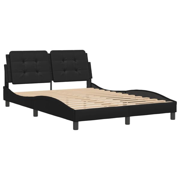 vidaXL Bedframe zonder matras "Zadar" kunstleer zwart 140x190 cm