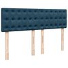 vidaXL Boxspring met matras fluweel donkerblauw 140x200 cm