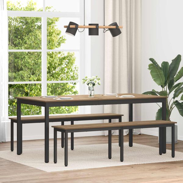 vidaXL Bank Ambachtelijk eiken 160 x 35 x 45 cm Bewerkt hout