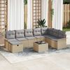 vidaXL Tuin Sofa Set met kussen 9 pcs Beige en Licht Grijs poly rattan