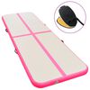 vidaXL Gymnastiekmat met pomp opblaasbaar 500x100x10 cm PVC roze
