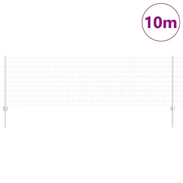 vidaXL Hek met Paal Zilver 0,8 x 10 m Staal