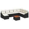vidaXL Tuin Sofa Set 9 pcs Zwart en wit