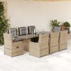 vidaXL 9-delige Tuinset met kussens poly rattan beige