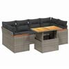 vidaXL 7-delige Loungeset met kussens poly rattan grijs
