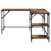 vidaXL Bureau Oud Hout 139 x 139 x 75 cm Bewerkt hout