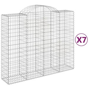 vidaXL Schanskorven 7 st gewelfd 200x50x160/180 cm ijzer
