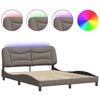 vidaXL Bedframe met LED zonder matras "Hvar" 160x200 cm stof taupe