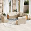 vidaXL 11-delige Tuinset met kussens poly rattan beige