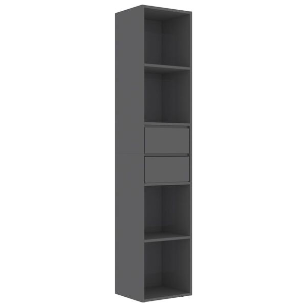 vidaXL Boekenkast 36x30x171 cm bewerkt hout hoogglans grijs