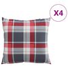 vidaXL Bankkussens 4 stuks Rood Geruit Patroon 60x60 cm Stof